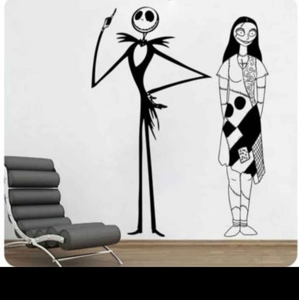 Jack and Sally wall decal
